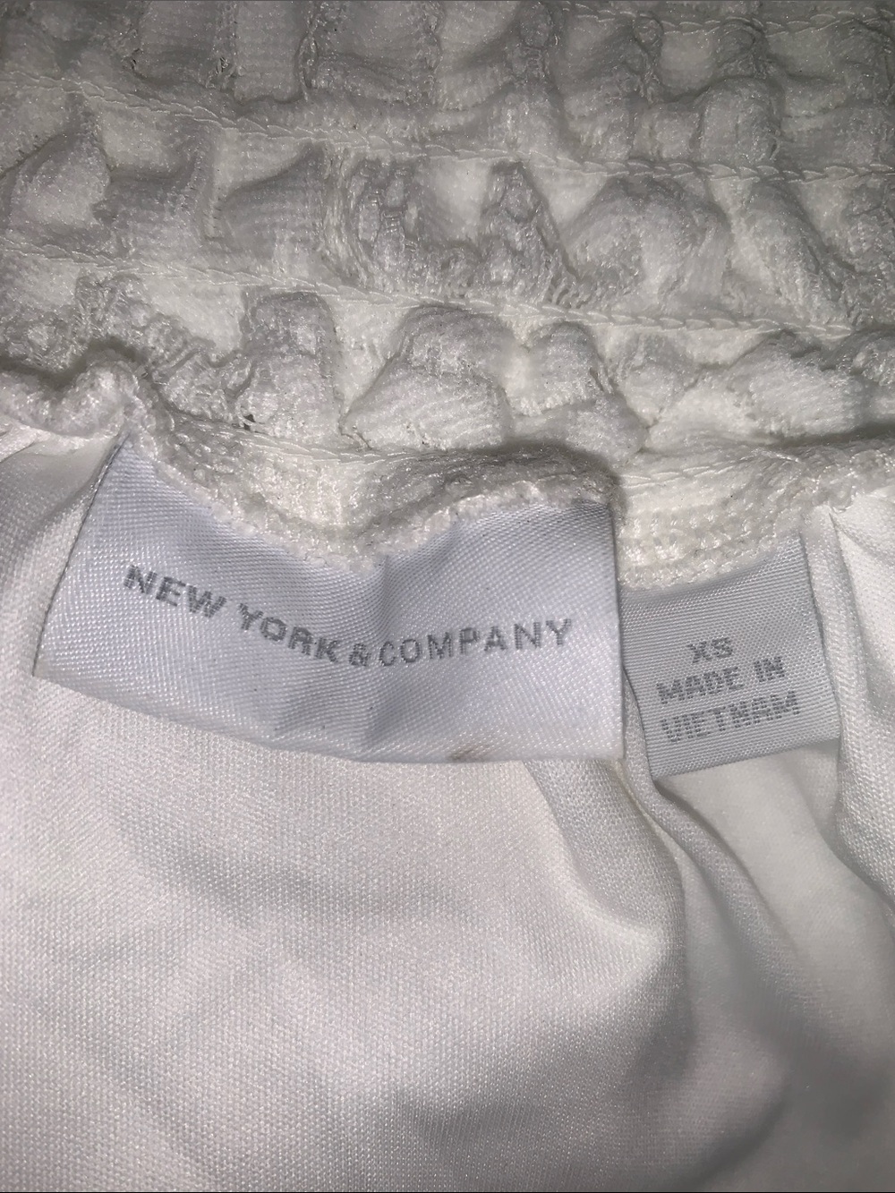 New York & Company White Smocked Dress